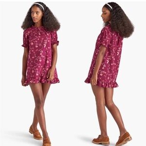 Hill House Home Katherine Nap Dress Burgundy Botanical